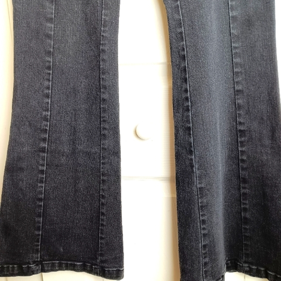 Black Label C'est Toi Jeans 7 Bell Bottom Flare Vintage Style Button Fly Stretch - Picture 7 of 11